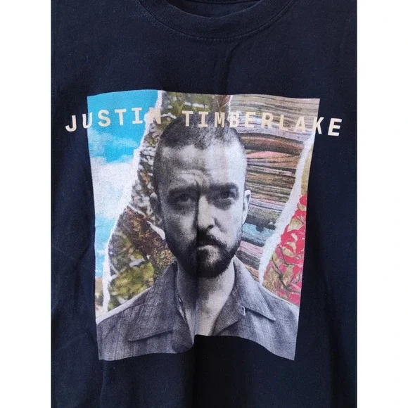 Justin Timberlake Man Of The Woods Tour Concert Blue T-Shirt Size Large - Picture 2 of 5